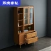 Double Tiger Furniture Tủ sách Gỗ rắn Bắc Âu Kệ sách Hai cửa Ba cửa Phòng học có cửa tủ 19N1 - Buồng