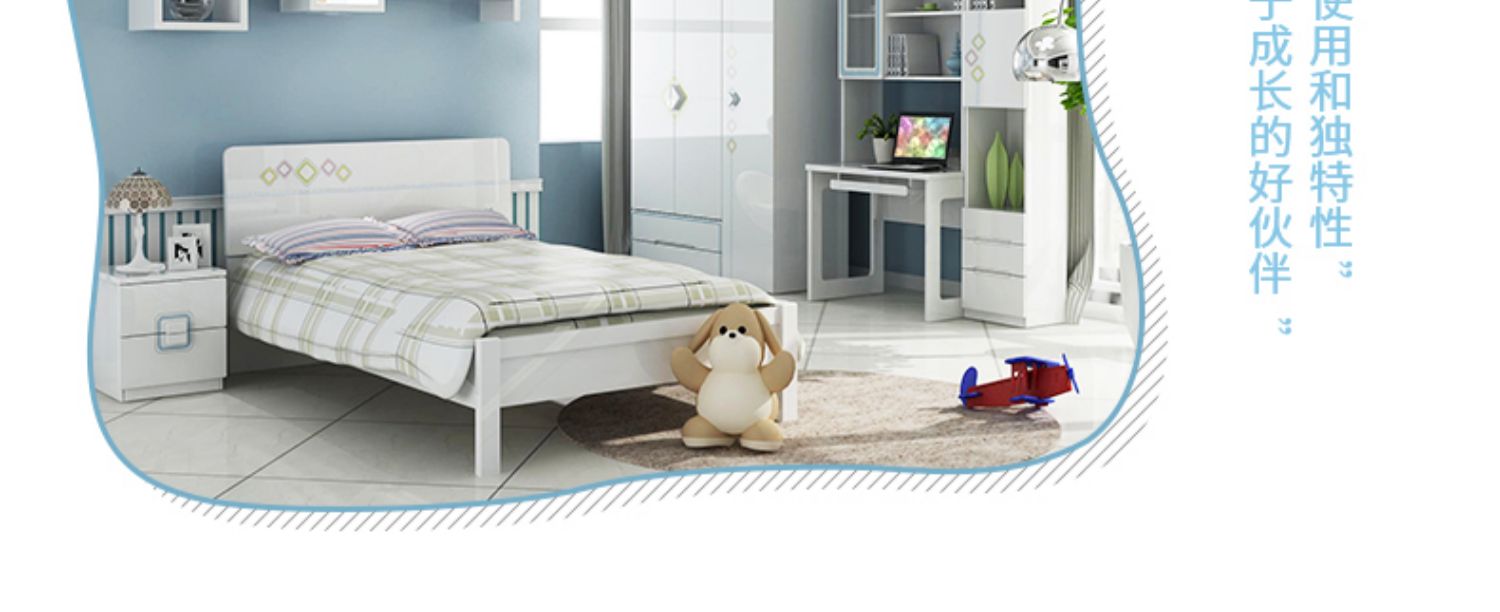 Đôi hổ đồ nội thất trẻ boy giường nền kinh tế phòng ngủ đôi ký hợp đồng 1,2 m 1,5 m giường 13R3 hiện đại - Giường bộ giường ngủ đẹp