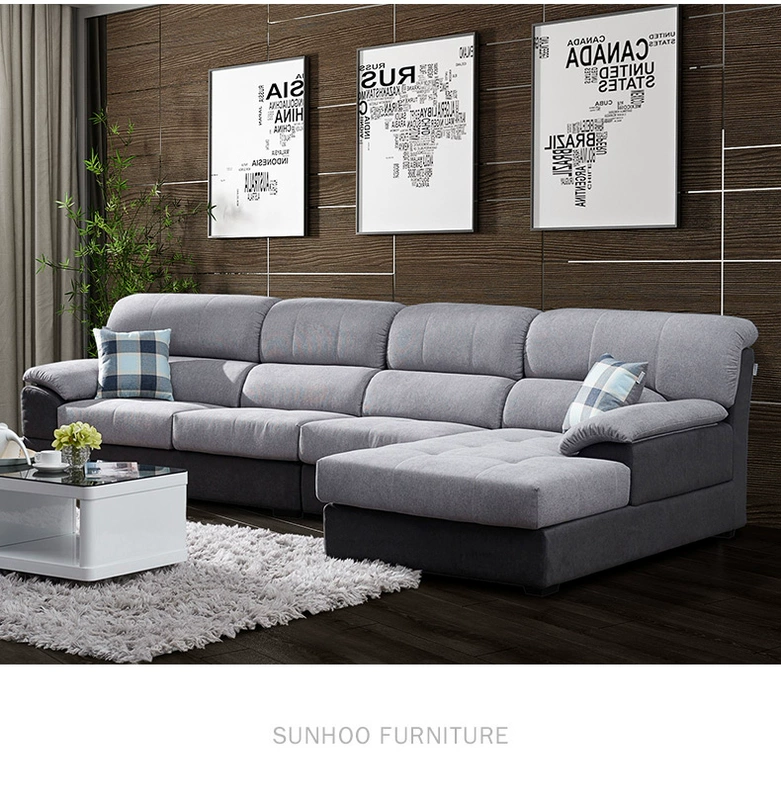 Đôi bàn ghế hổ sofa vải hiện đại phòng khách nhỏ gọn sẵn sàng ba chữ số gói kết hợp đồ nội thất sofa 085 - Ghế sô pha
