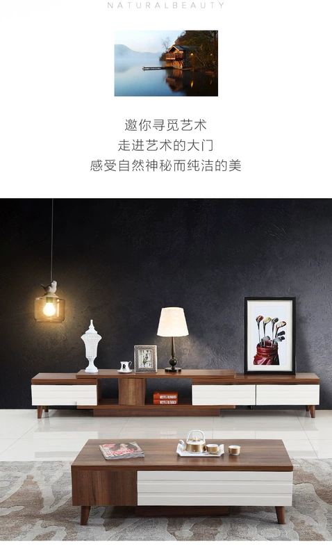 Shuanghu đồ nội thất phòng khách bộ hoàn chỉnh của đồ nội thất đơn giản hiện đại kính thiên văn căn hộ nhỏ bàn cà phê TV kết hợp tủ 15K2X
