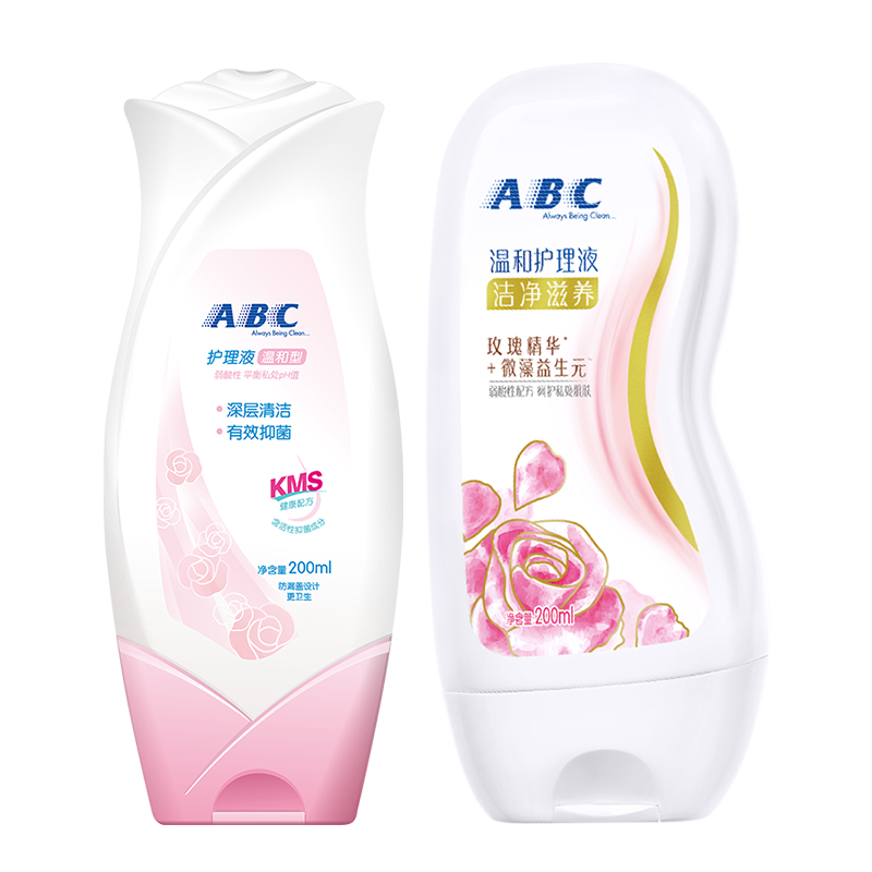 ABC私处护理液私密洗液沐浴露女性抑菌止痒舒爽去异味200ML2瓶装