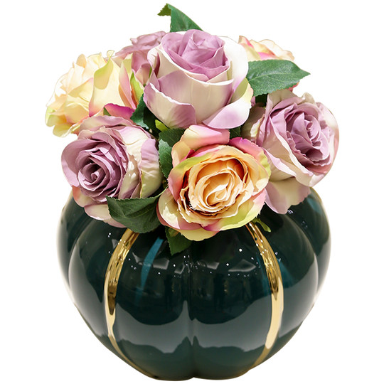 Simulated Rose Wedding Bouquet Photography Props Hand-Held Floral Art Home Living Room Dining Table Decoration Simulated Silk Flowers