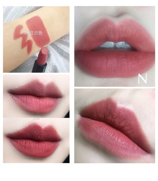 Châu Âu và Hoa Kỳ mờ nhung son môi trà đậm màu hồng nude đậu màu cà phê trà nâu ăn son đất son bbia màu đỏ cam