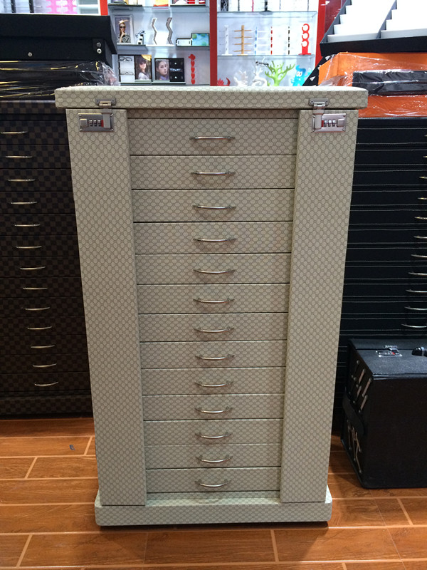 Meiyida 15 high-end password glasses display cabinet boutique glasses storage mobile glasses storage cabinet leather cabinet