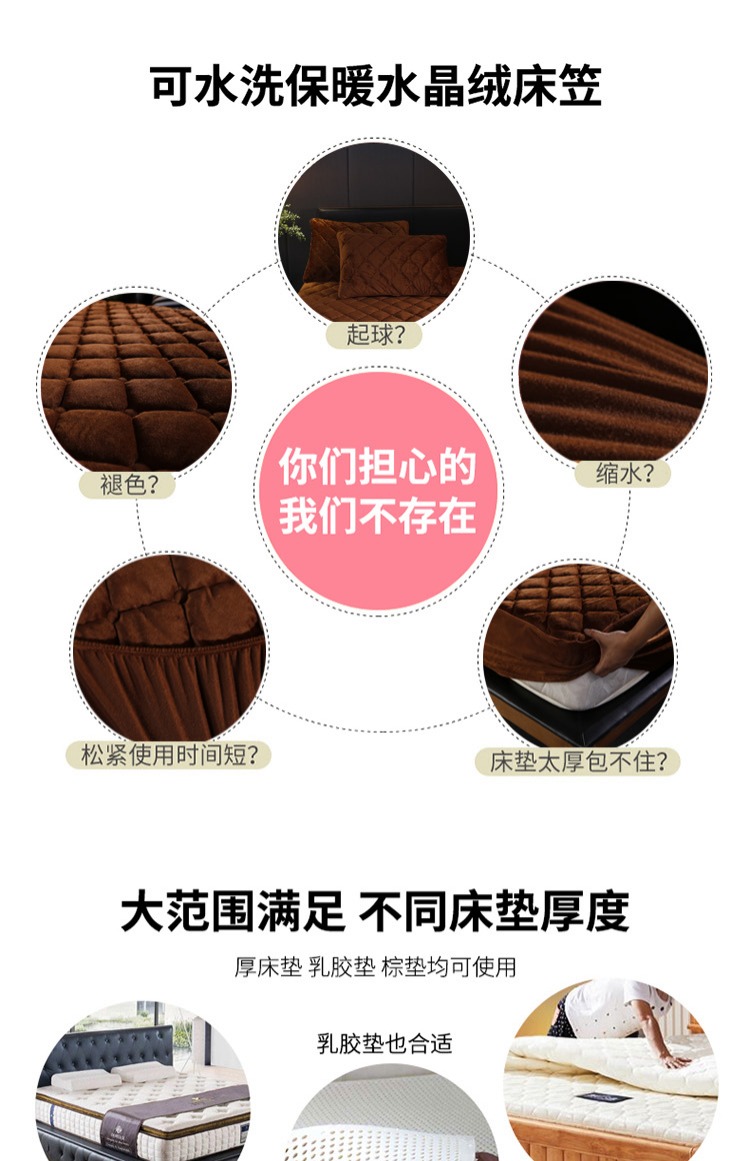 Giường bọc nhung pha lê 笠 Khăn trải giường nhung san hô ấm áp Simmons bảo vệ chăn bọc nệm nhung nhung 1,8m Ga phủ giường