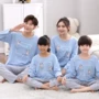 Bộ đồ ngủ trẻ em dài tay cotton mùa xuân và mùa thu Cha mẹ trẻ em mặc đồ bé gái mùa hè mỏng phù hợp với dịch vụ gia đình quần áo gia đình mùa đông