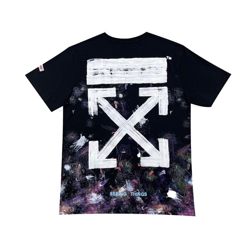 Of Starry Sky F Fireworks Arrow Graffiti Print Unisex Short Sleeve Ow Loose Plus Size ins Couple T-Shirt White Of Starry Sky F Fireworks Arrow Graffiti Print Unisex Short Sleeve Ow Loose Plus Size ins Couple T-Shirt White