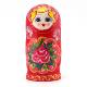 Russian matryoshka 10-layer flower blooming rich air-dried basswood cartoon cute hand-painted children's educational toy ornaments