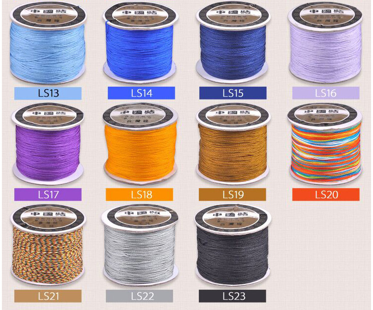 Dây chuyền dệt bằng tay ngọc bích 72 số dây bện 0,8mm dây màu đỏ đen Dây chuyền DIY phụ kiện vòng tay đan dây tay - Vòng đeo tay Clasp thạch anh tóc vàng