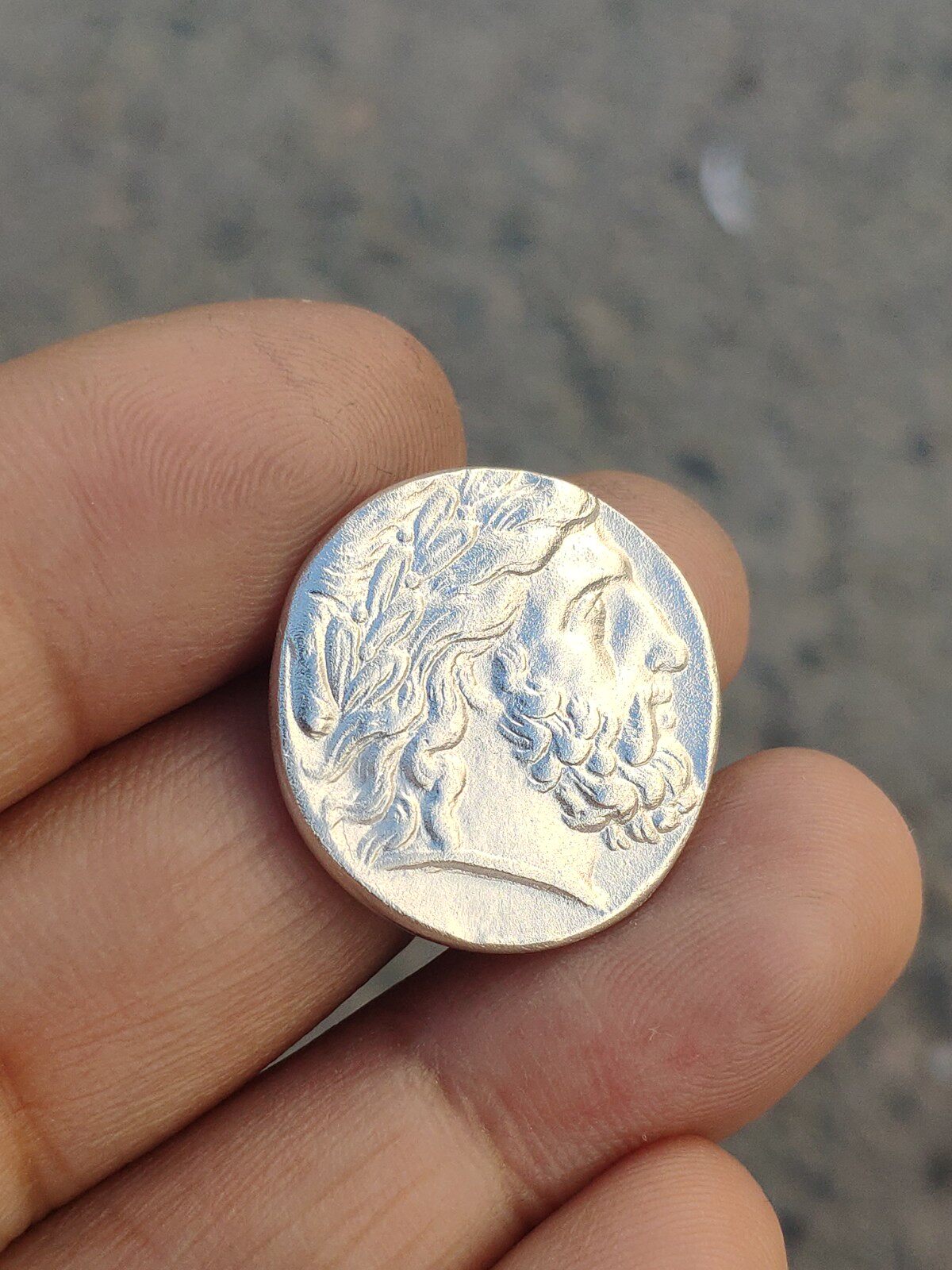 (Zeus silver coin Greek four drachma silver coin) replica DIY pendant ring