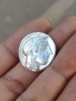 (Athena Cat Owl Silver Coin) Athens Four Drakma Silver coin replica can be DIY pendant ring