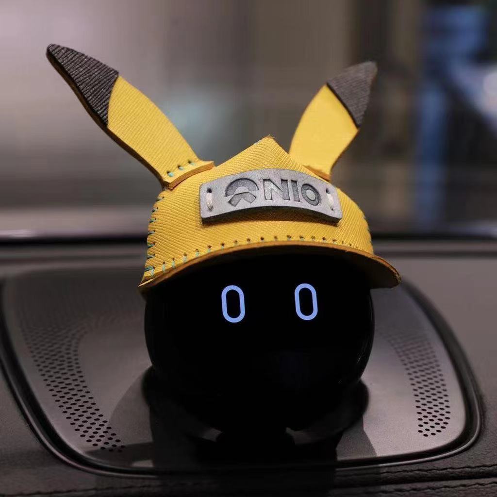 Wei's new cute car Noi cowhide hat new version of the original short hat brim cute pet hat handmade leather hot style