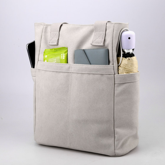 多隔层托特包女士电脑百搭休闲单肩包手提大容量上班通勤帆布包