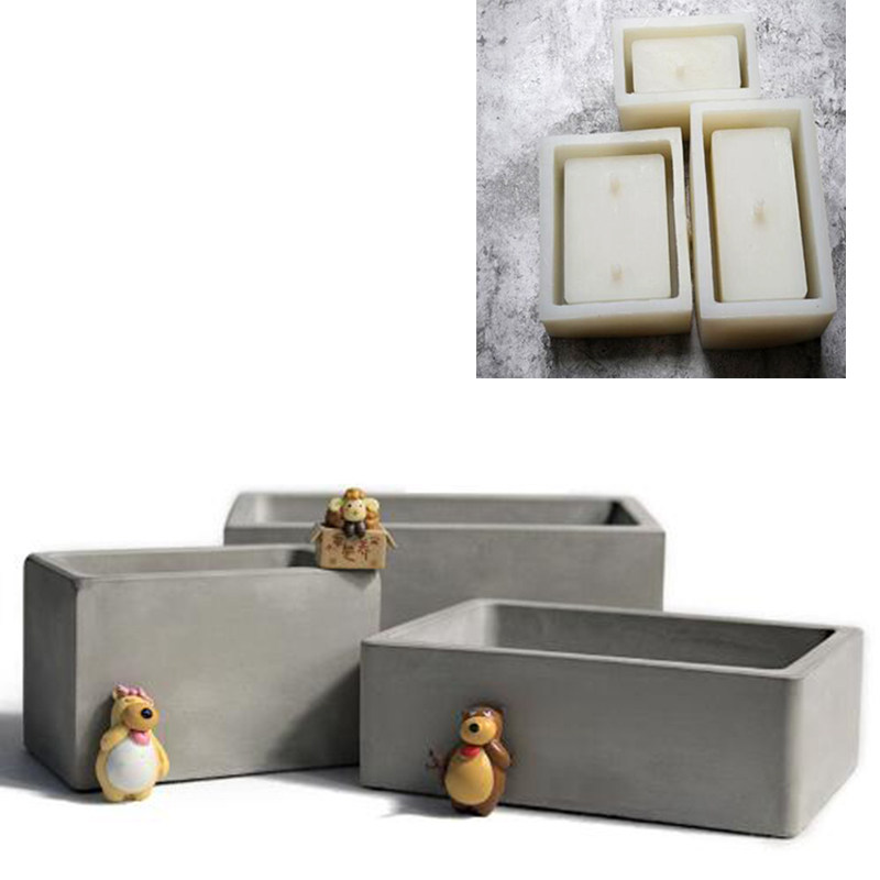 loft Pinqi mold rectangular manger large cement flower pot silicone mold plant pot concrete flower groove mold