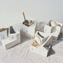Nordic cement creative pen holder silicone mold construction style ornament desktop jewelry storage box concrete abrasives