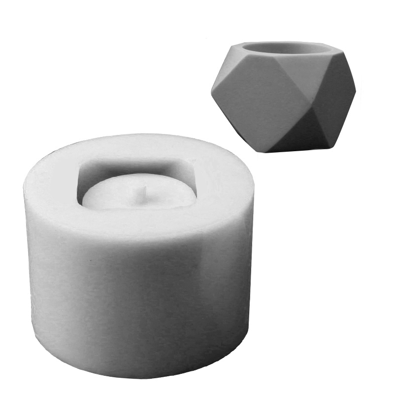 Pinqi Mold Creative Geometric Polygonal Concrete Flower Pot Fleshy Flower Pot Cement Pen Box Silicone Mold Custom