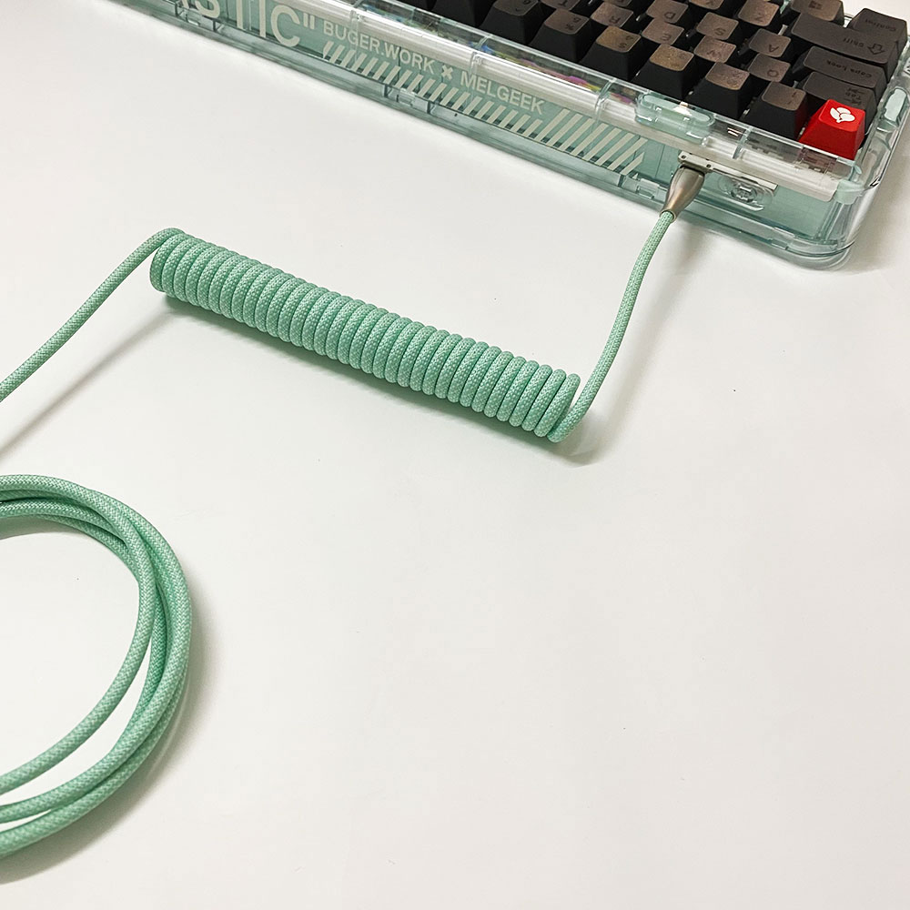 Macaron multi-color spiral wire customized keyboard wire mechanical keyboard spring wire Type-C braided wire Mojo68