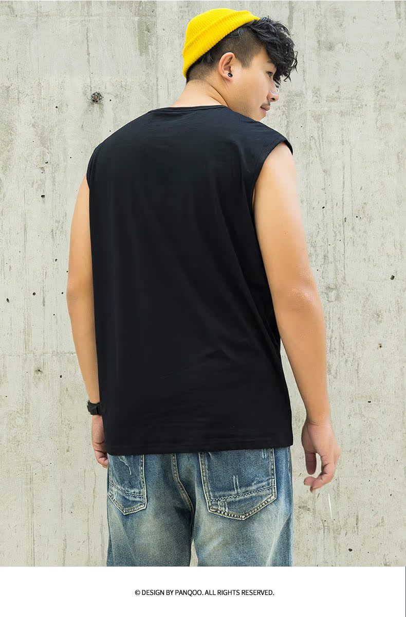 Anh trai béo cỡ lớn vest nam để tăng chất béo mùa hè rộng rãi thể thao thoáng khí cotton áo nỉ lớn không tay áo béo - Áo vest cotton áo ba lỗ tập gym nam