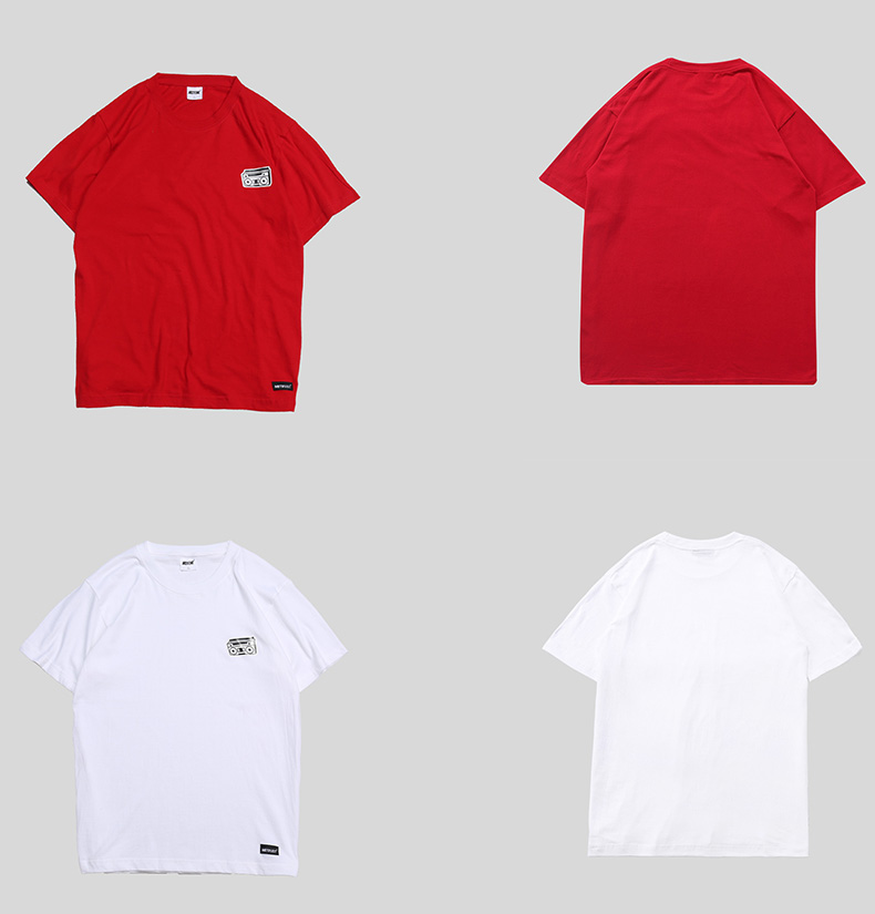 Honey Hillline mùa hè cotton mới áo thun nam châu Âu và Mỹ thường trượt ván hip-hop hiphop thể thao nam ngắn tay áo thun nam basic