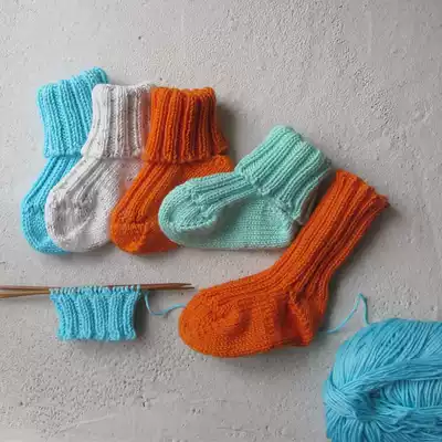 Material package Newborn organic cotton cotton loose baby socks DIY materials include tools and baby socks tutorial