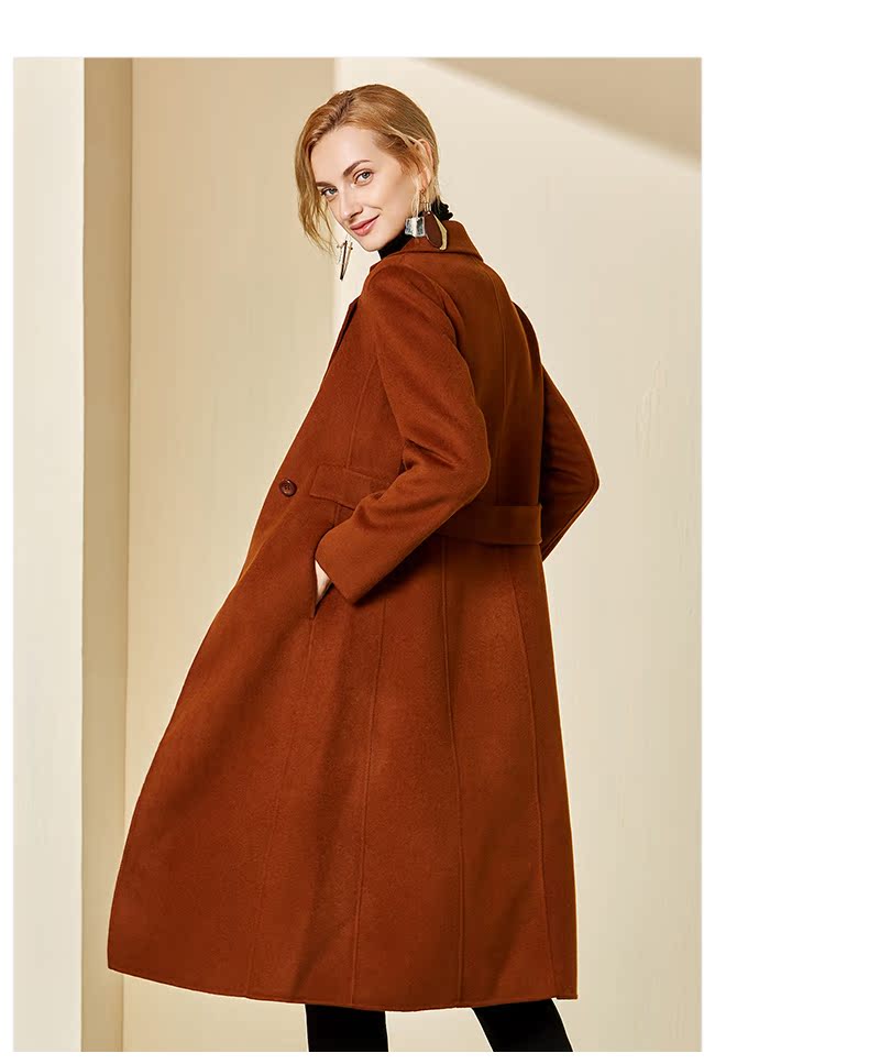 Mulan MORELINE hai mặt mùa thu và mùa đông ở phần dài của thắt lưng và áo khoác len lớn 1779602 áo khoác dạ nữ dáng suông ngắn