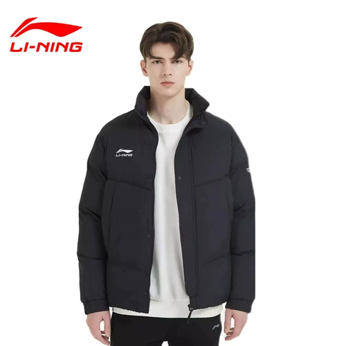 Li Ning, демисезонный зимний пуховик, короткая толстовка с капюшоном, ветрозащитная удерживающая тепло дорожная спортивная куртка для отдыха, увеличенная толщина