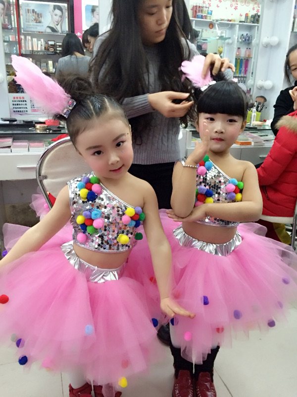Children's highlight jazz performances dress girls modern jazz dance dress young puppy dress show suit