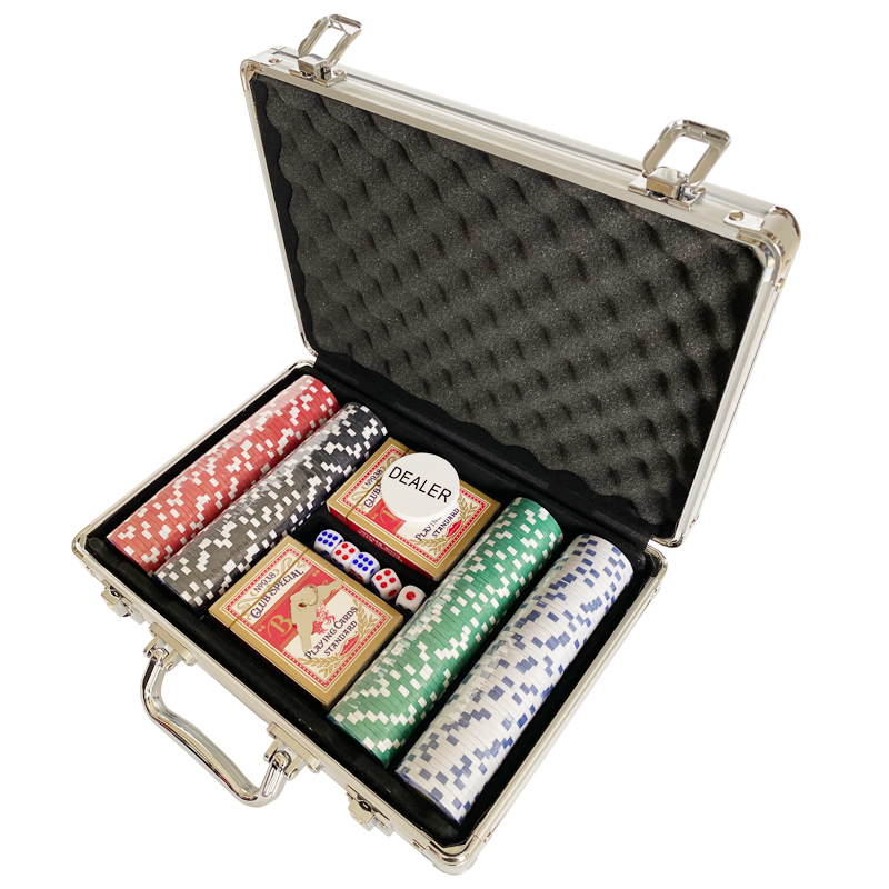 Texas Poker Chips 200 Pieces Suit Aluminum Case Box Hundreds Of Latte Chips Points Game Coin Dice Chips