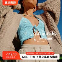 BikiniBaby homemade handmade crocheted bikini cover-up lace-up seaside swimsuit veil sexy camisole