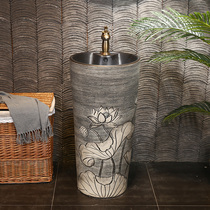 Ceramic column wash basin art column basin integrated courtyard outdoor wash basin wash basin balcony wash basin
