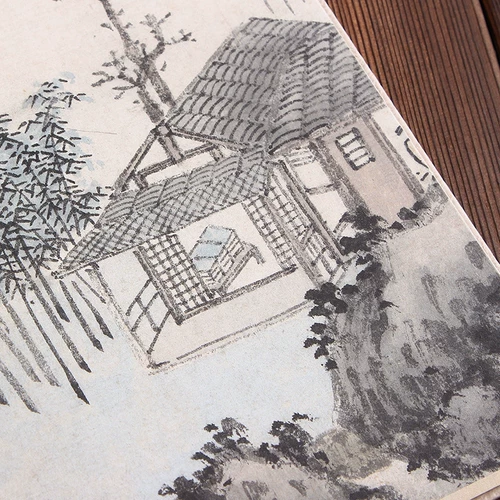 Складные альбомы известных художественных картин во всех возрастах, копирование альбомов, копирование длинных кудри, китайская живопись Шэнь Чжоу