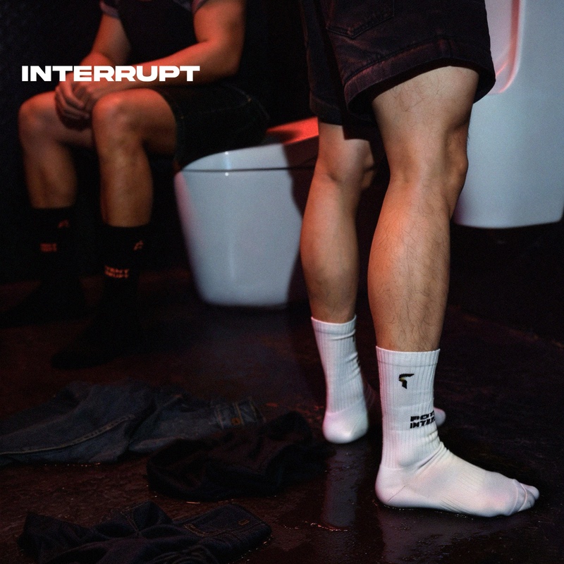 Interruptxpotent Limited Edition Socks 2 Pairs, Thick Towel Sole, Anti-Pilling for Sports, Lycra Elastic