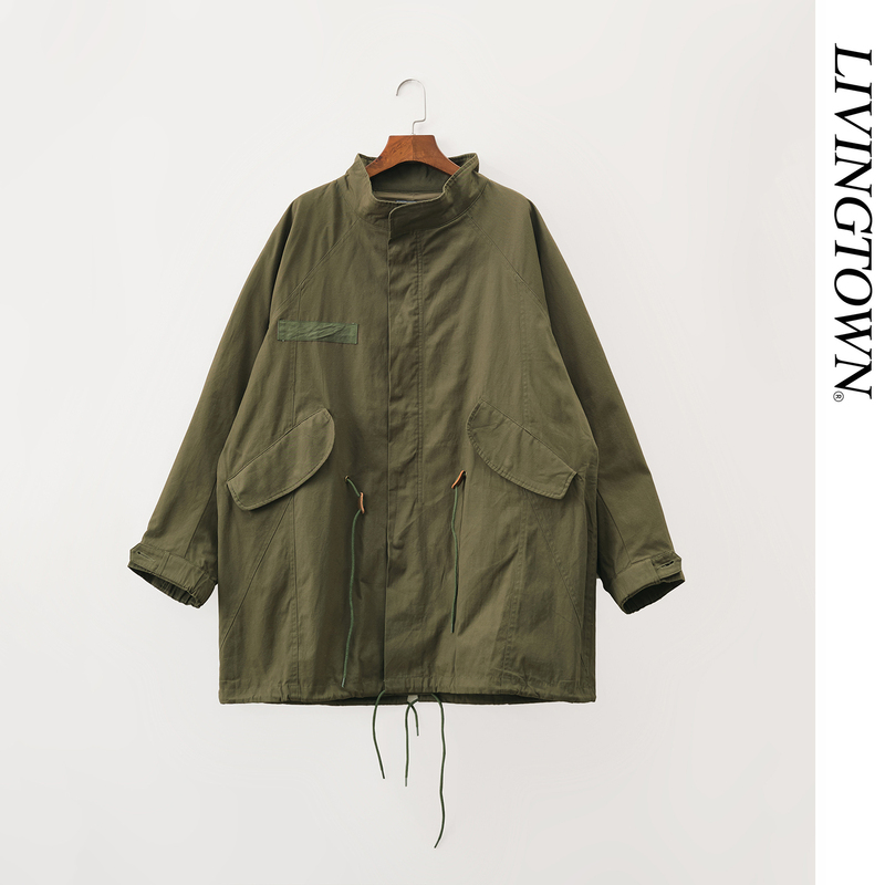 Livingtown Classic American Retro Military Style M65 Mid-Length Windbreaker Outdoor Field Parka Jacket Livingtown Classic American Retro Military Style M65 Mid-Length Windbreaker Outdoor Field Parka Jacket