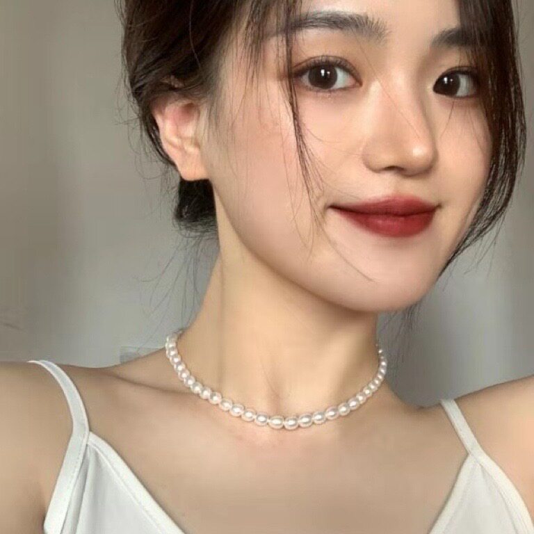 Millet grain pearl clavicle chain necklace female 14K gold simple temperament retro wild net red pendant necklace