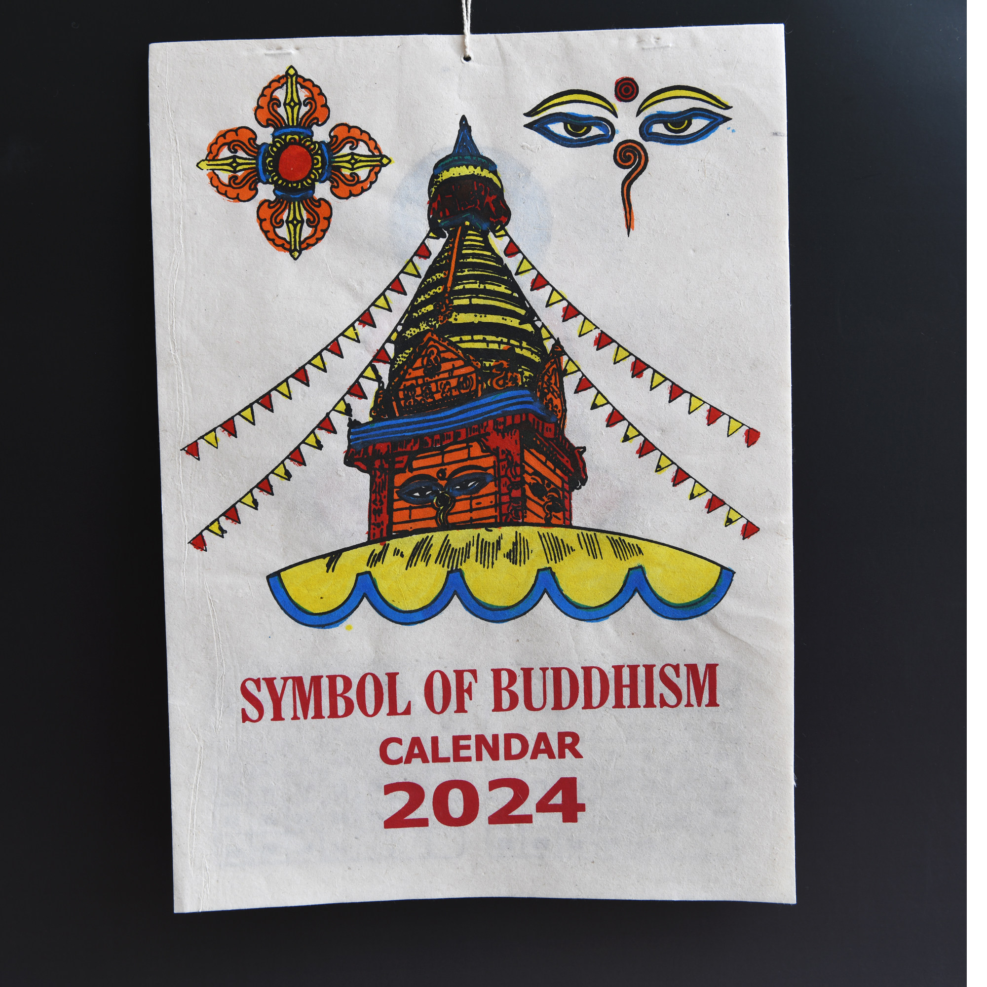 New: 2024 Nepali handmade paper calendar hanging calendar-Taobao