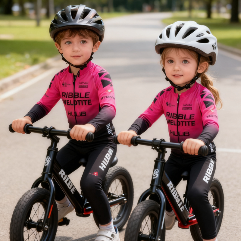 Spring and Summer Balance Bike Children's Cycling Suit Long-Sleeved Set Quick-Drying Breathable Professional Cycling Performance Parent-Child Roller Skating Suit