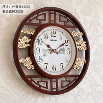 Chinese style solid wood wall clock Chinese style retro Wall watch creative fashion art home clock living room imitation classical clock