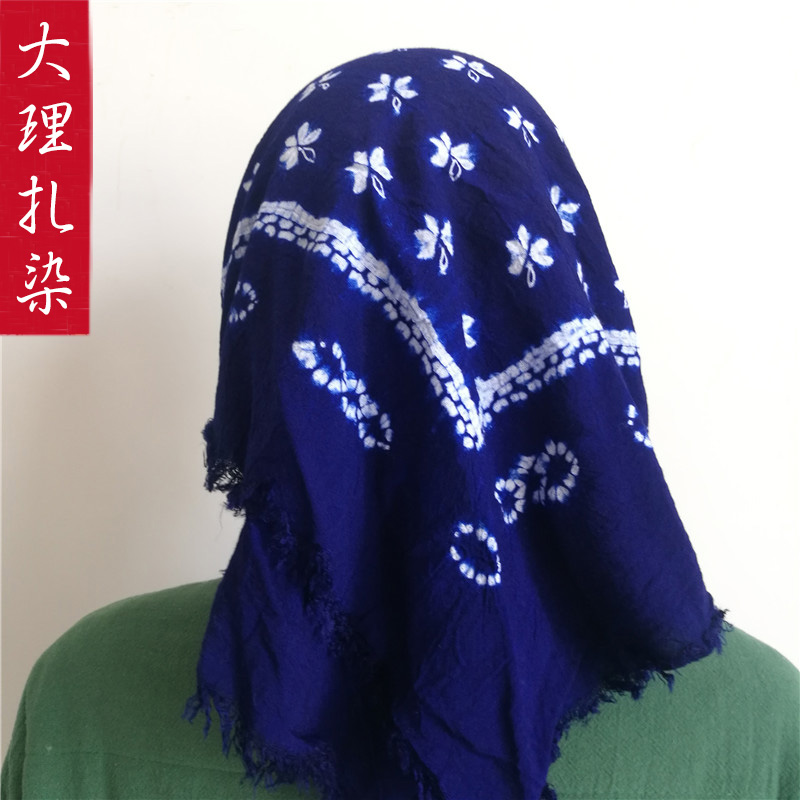 Zdyeing headscarf small square towels Yunnan Dali Bai ethnic group handmade Dyed Tea Table TV Geb Ethnic Wind Scarves scarves