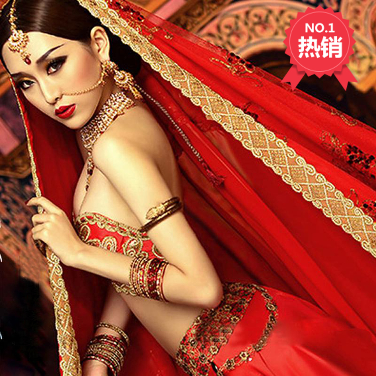 Photo Studio Themed Photoshoot of Women in Ancient Costumes, Photography of Sexy Indian Clothing, Dance Costumes, Exotic Style Sarees, Red Impression