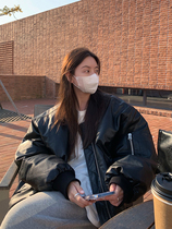 LIL CHER Thickened PU Leather Baseball Uniform Cotton Suit Women Winter New Loose Korean Version Bf Jacket Cotton Coat Jacket