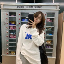 LIL CHER white long-sleeved T-shirt WOMENs spring and autumn THIN section loose lazy wind Korean version of pure cotton with A base top