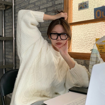 LIL CHER thick sweater women 2021 new autumn and winter loose wear lazy twist twist knitted pullover top