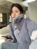 LIL CHER suede leather wool one locomotive suit women 2021 autumn and winter New thick Korean loose short coat