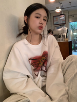 LILCHER white no cap necropolis 2022 spring autumn new loose Korean version Lazy Wind Set of Lazy Windfall Blouse