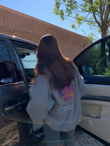 LIL CHER gray sweater women plus velvet padded 2021 autumn and winter New Korean loose lazy wind pullover top