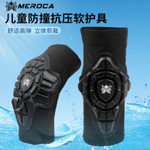 meroca childrens balance car semi-open soft protective gear skateboard elbow pads and knee pads spring and summer ice silk breathable anti-fall