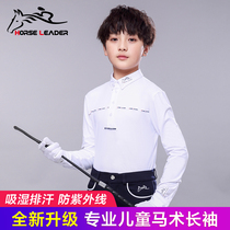Summer childrens equestrian clothing Female equestrian clothing Equestrian T-shirt Long sleeve riding clothing Female knight clothing horse racing clothing Male