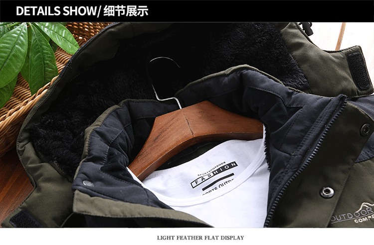 Cotton nam chống thấm nước cộng với áo khoác nhung dày áo khoác ngoài trời quần áo cotton giản dị áo ấm áo khoác thể thao