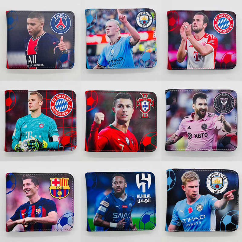New Football Star Wallet Cristiano Ronaldo Messi Kevin Harry Neymar Men's Wallet Card Holder Coin Purse in Stock