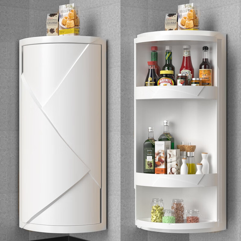 Kitchen Corner Storage Cabinet, No-Drill Bathroom Rotating Storage Cabinet, Wall-Mounted Triangular Corner Cabinet, Bathroom Hanging Cabinet, Corner Cabinet Kitchen Corner Storage Cabinet, No-Drill Bathroom Rotating Storage Cabinet, Wall-Mounted Triangular Corner Cabinet, Bathroom Hanging Cabinet, Corner Cabinet